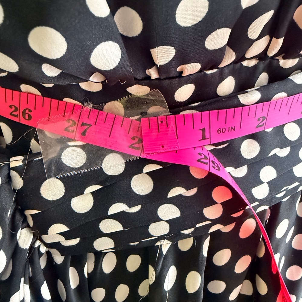 MNG (Mango) VINTAGE Black & White Polka Dot Halter Swing Dress US Sz 8 ADORABLE! - Picture 9 of 12